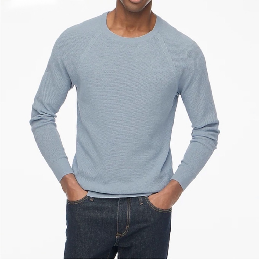 NWT J. Crew Cotton seed-stitch crewneck sweater - XXL - Danube Blue